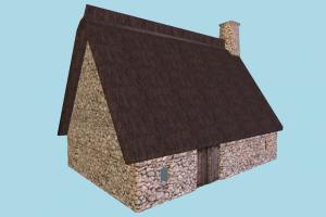 Barn House barn, farm, house, town, country, home, building, build, residence, domicile, structure, lowpoly